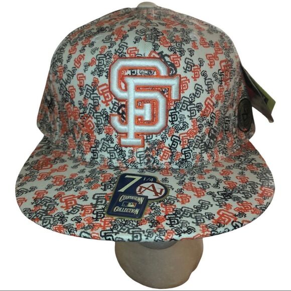 Brand New American‎ Needle MLB San Francisco Giants Logo AOP Hat Sz 7 1/4 Rare - Picture 1 of 7